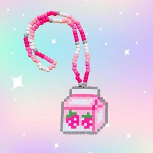 Strawberry Milk Kandi Necklace